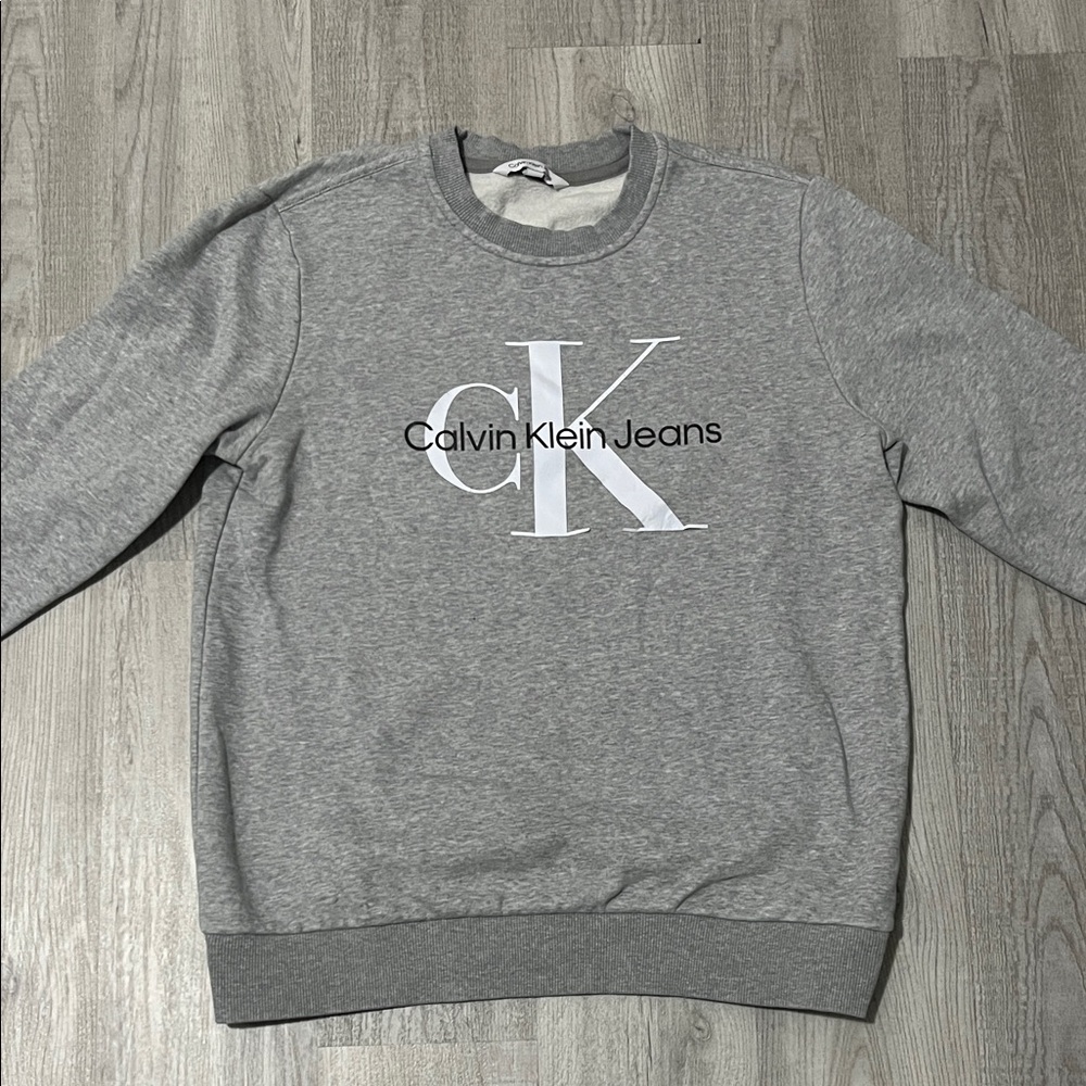 Calvin Klein Gray Crewneck Sweater for Men